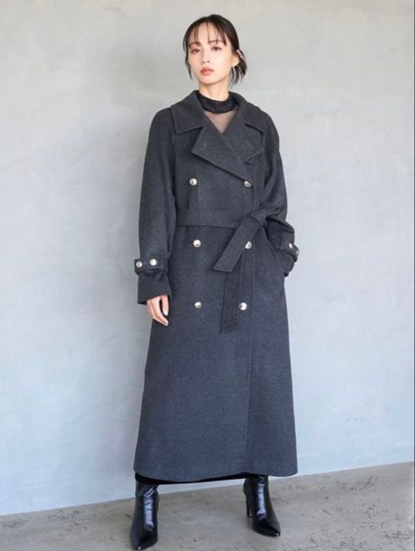 ウールカシミヤスタンドカラーコート　snidel 0サイズ