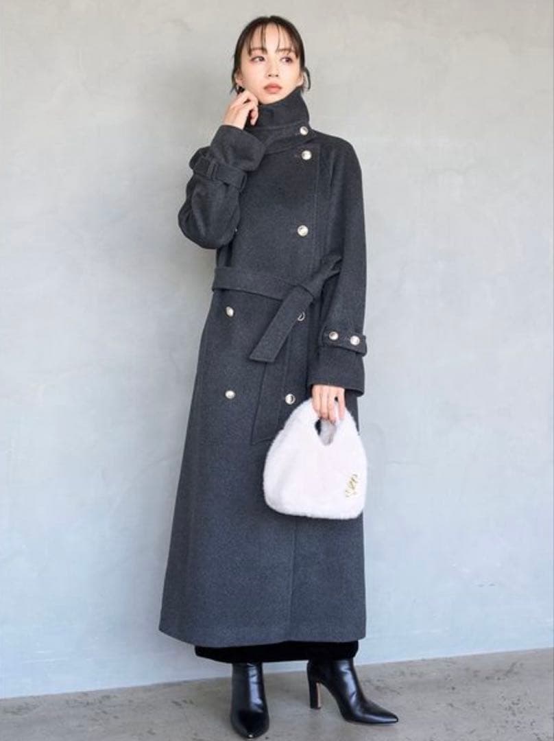 ウールカシミヤスタンドカラーコート　snidel 0サイズ