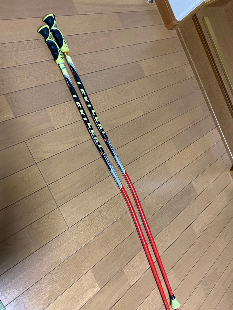 LEKI スキー ストック 赤 黄　GS ジャイアントスラローム