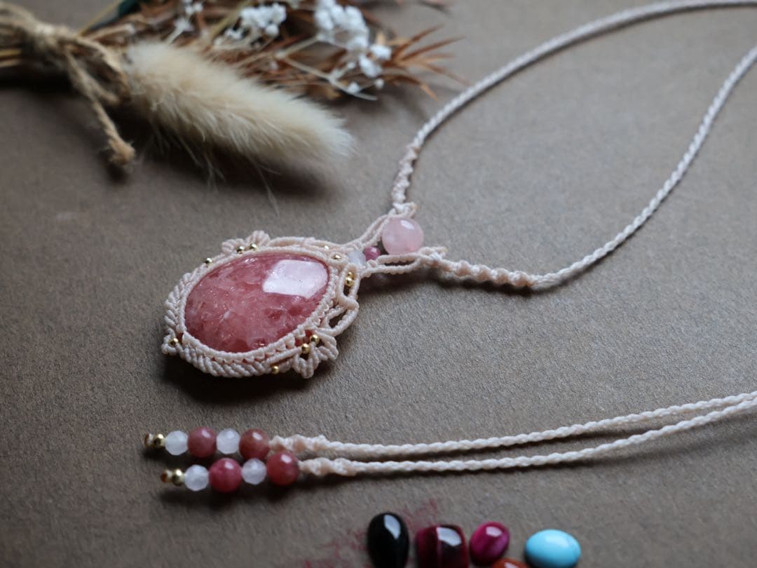 美景 ・* -MIKAGE-*・ インカローズネックレス　簡易鑑別書あり