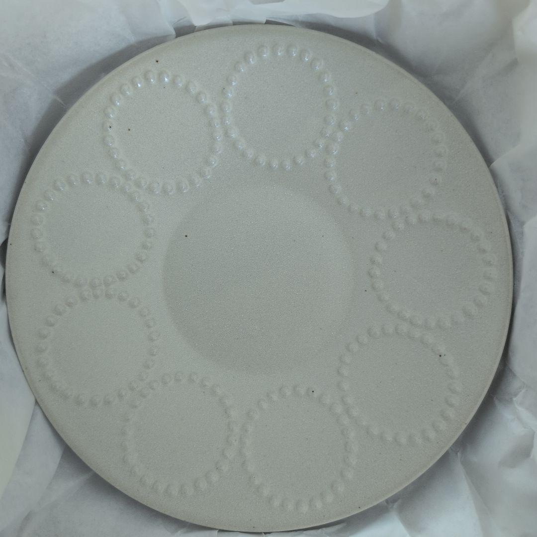 ミナペルホネン　タンバリン プレート 小 ピンク＆ホワイト