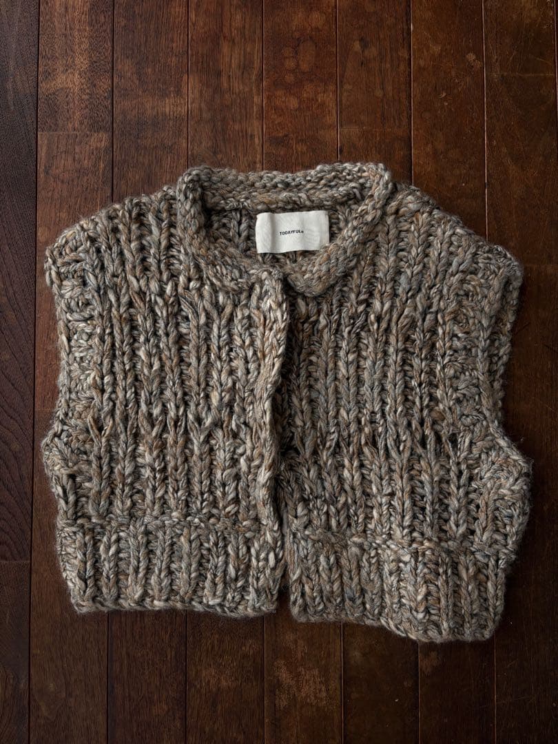 todayful Mix Handknit Vest グレージュ