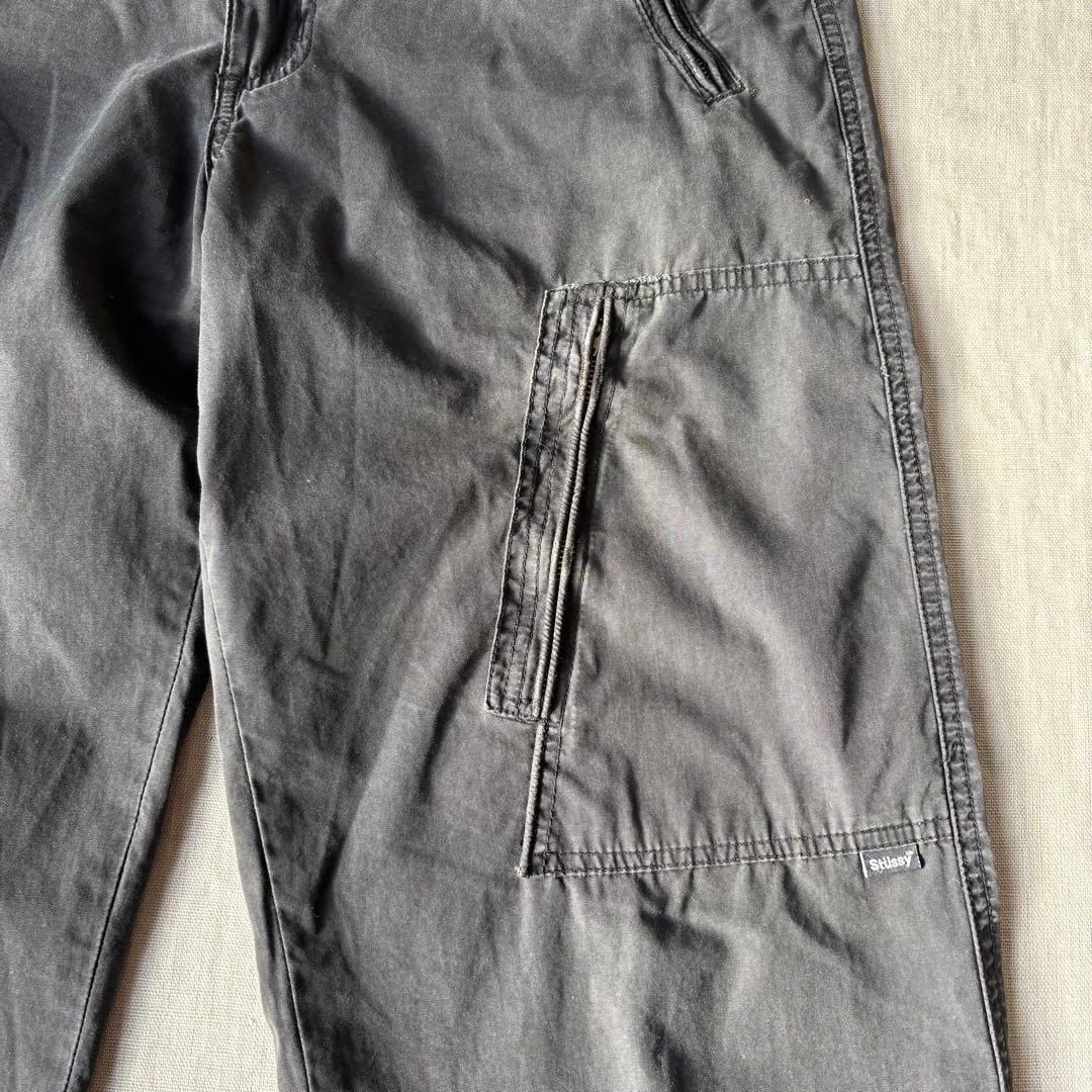 希少 OLD STUSSY y2k マルチジップ カーゴパンツ ブラック 32