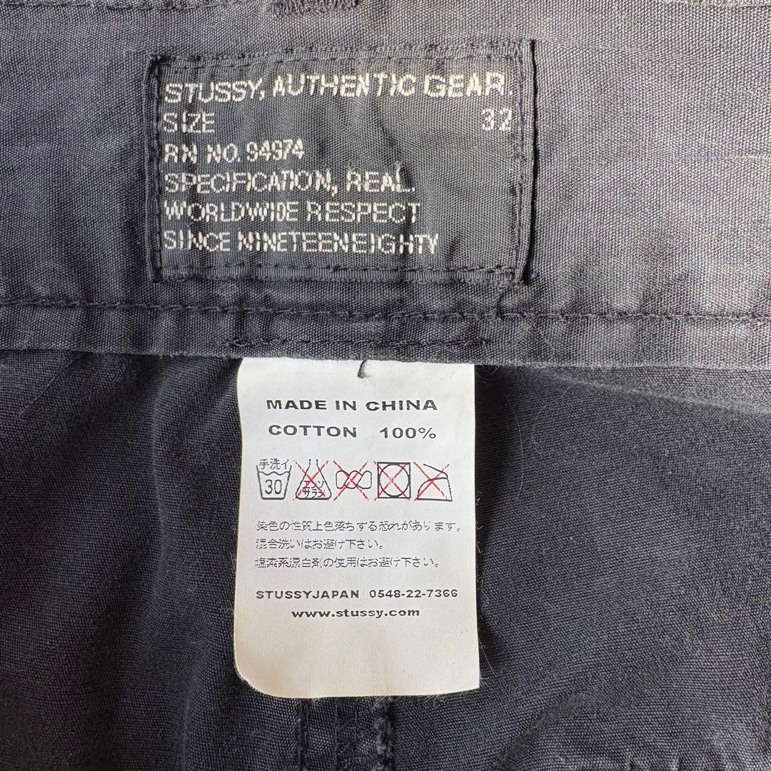 希少 OLD STUSSY y2k マルチジップ カーゴパンツ ブラック 32
