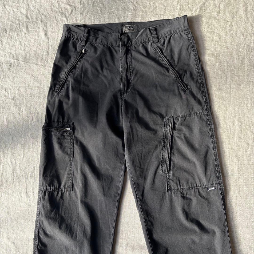 希少 OLD STUSSY y2k マルチジップ カーゴパンツ ブラック 32
