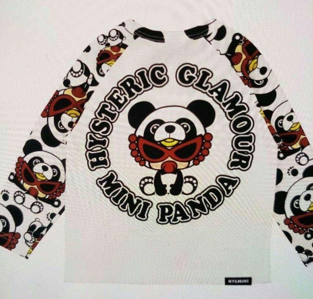 ヒステリックミニ　パンダ　ラグランロングシャツ　80　ホワイト　ヒスミニ