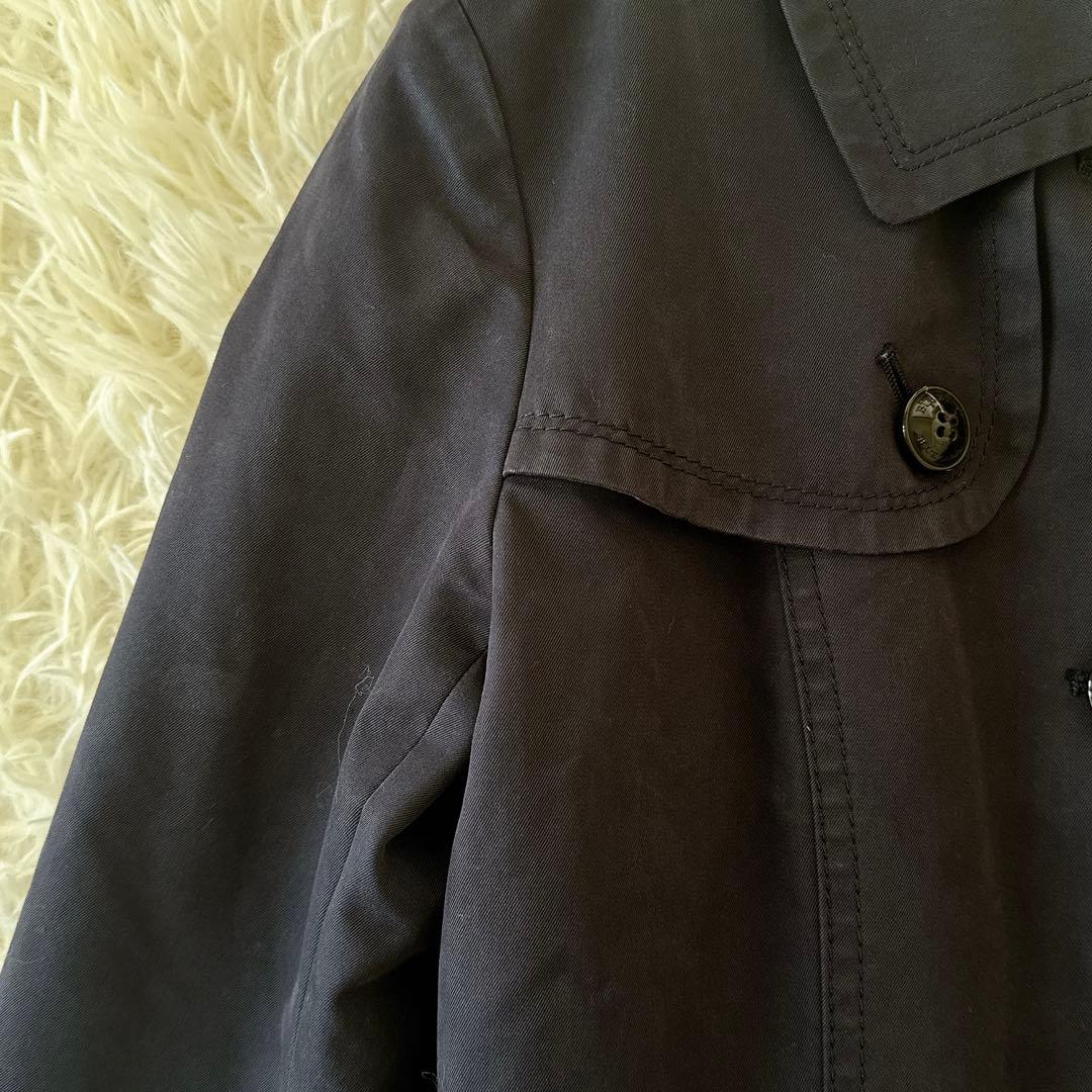 バーバリーブルーレーベル✨トレンチコート ノバチェック ベルト フレア 紺 38