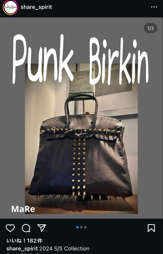 新品■定価14万一点物Share Spirit Punk Bag バッグ