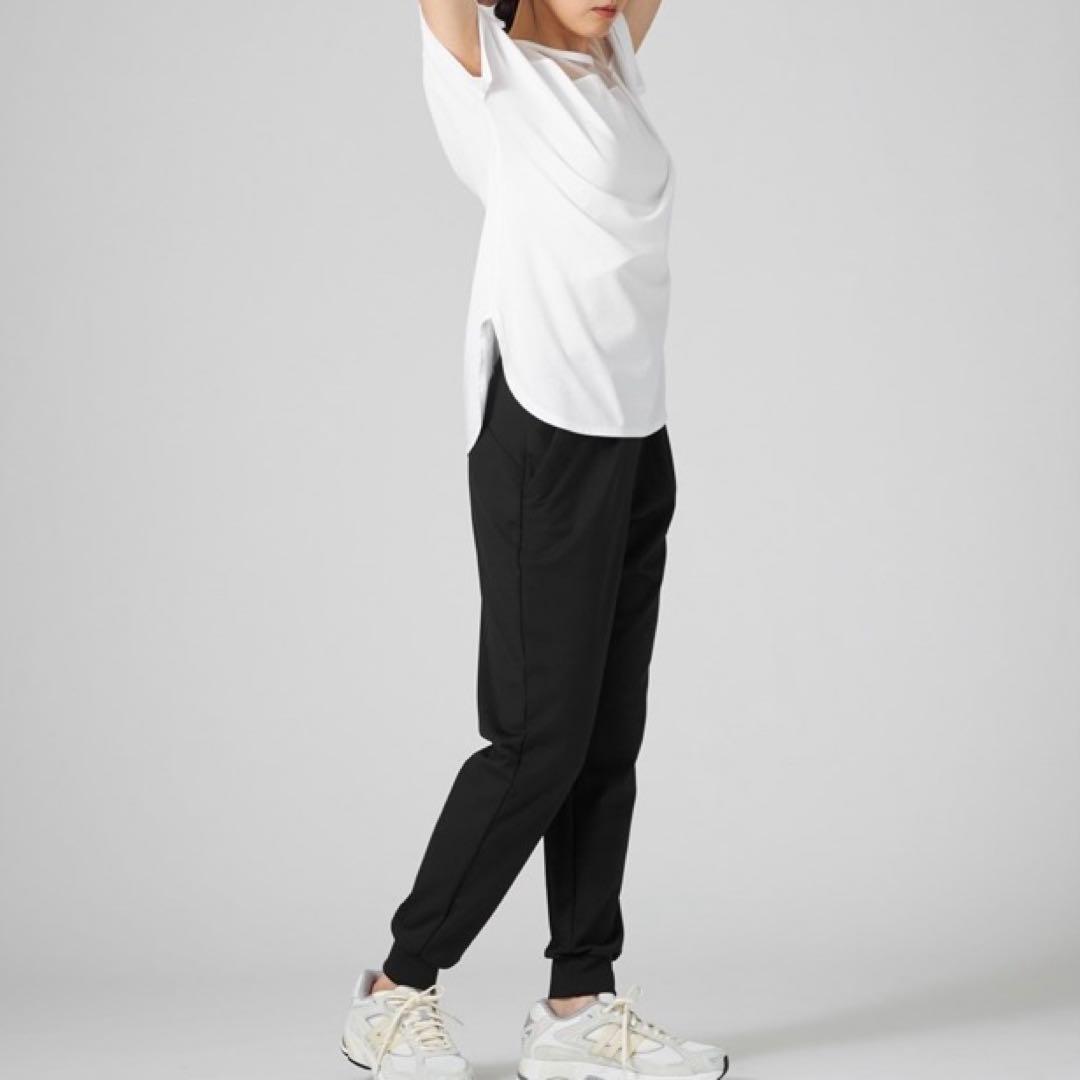 チャコット 微起毛パンツ S 黒 ヨガウェア ダンス ヨガパンツ ジョガーパンツ