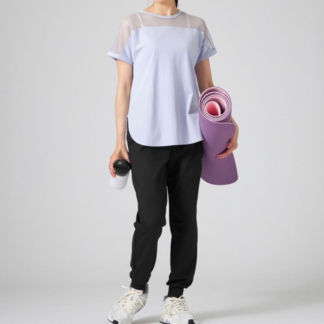 チャコット 微起毛パンツ S 黒 ヨガウェア ダンス ヨガパンツ ジョガーパンツ