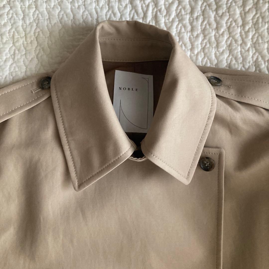 【新品】Noble コットンダブルクロスハーフコート　ベージュ　38