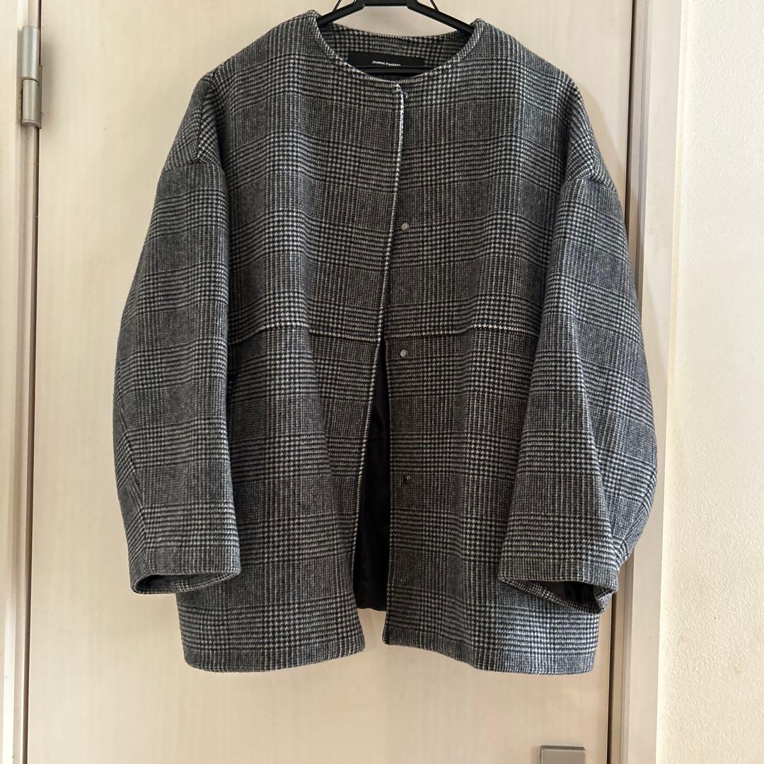 ジャーナルスタンダード 美品 スーパー140ビーバーノーカラーショートコート