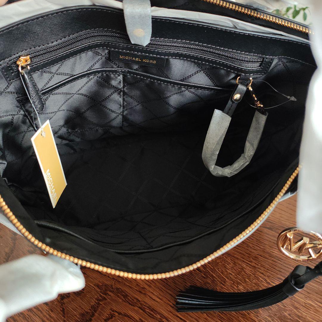 【新品・未使用】MICHAEL KORS ブラック 革トートバッグ