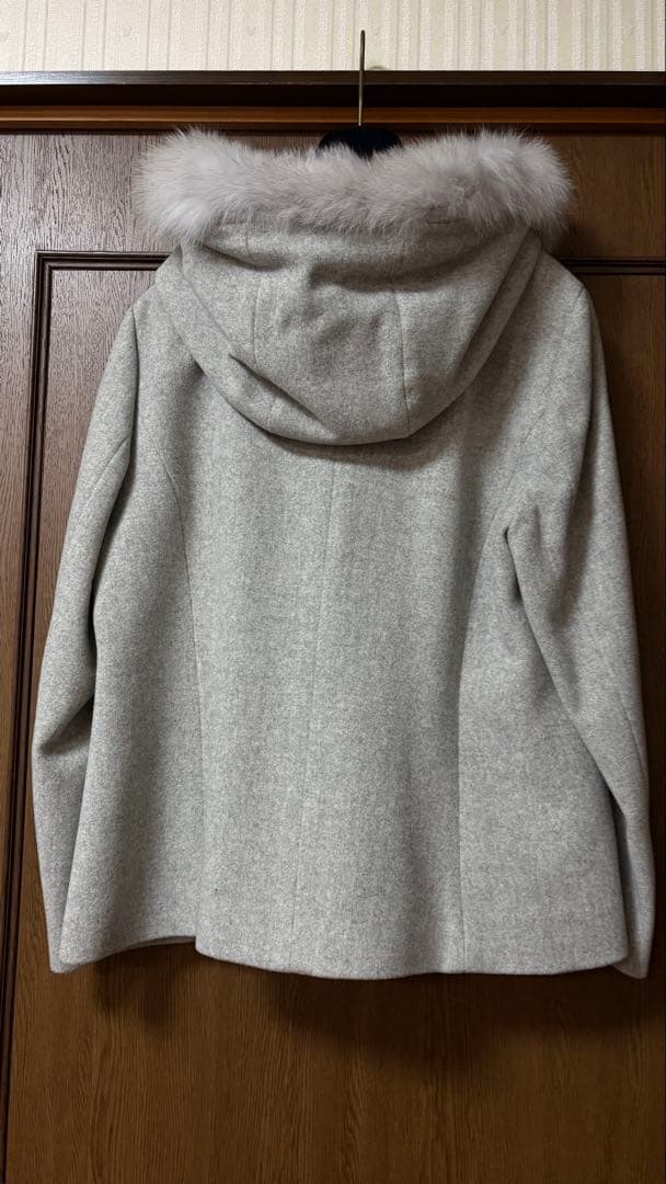 【タグ付新品】エフデ　フォックスファー付フードコート 大きいサイズ17号 日本製