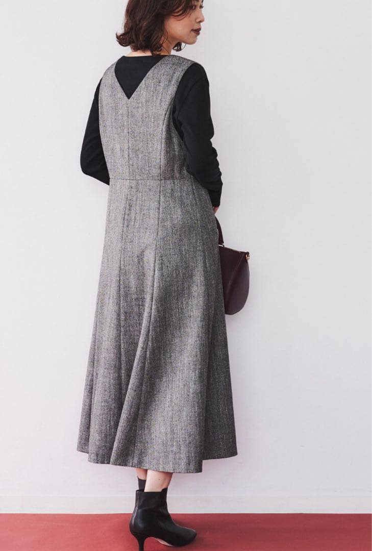 UNTITLED ミックスツイード ジャンパースカート
