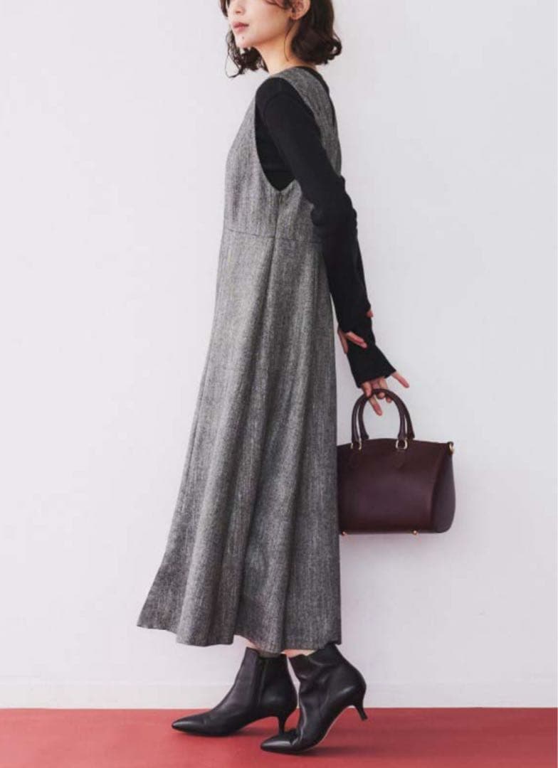 UNTITLED ミックスツイード ジャンパースカート