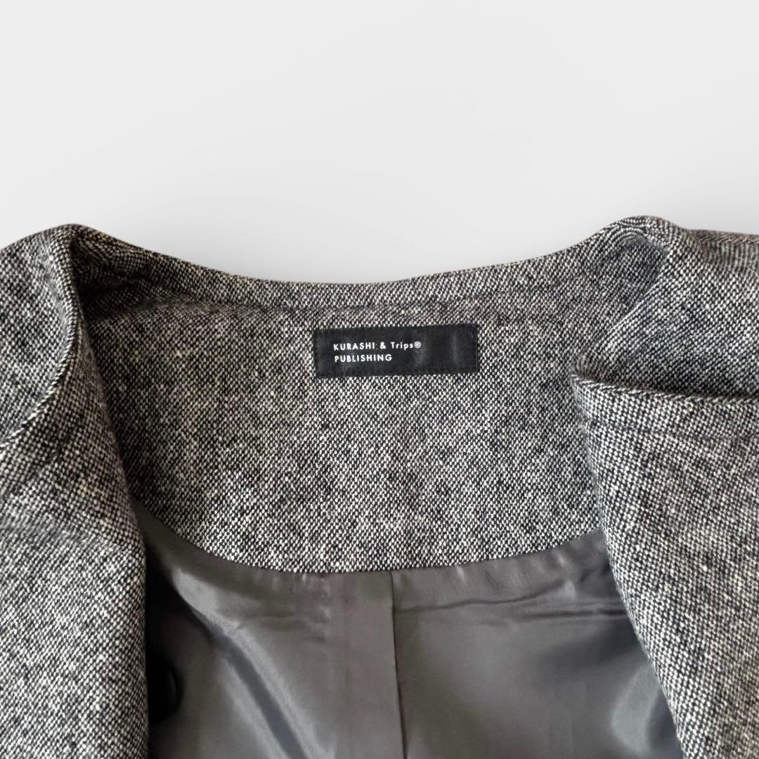 カール⭐︎やわらかツイードに、一目惚れ ノーカラージャケット