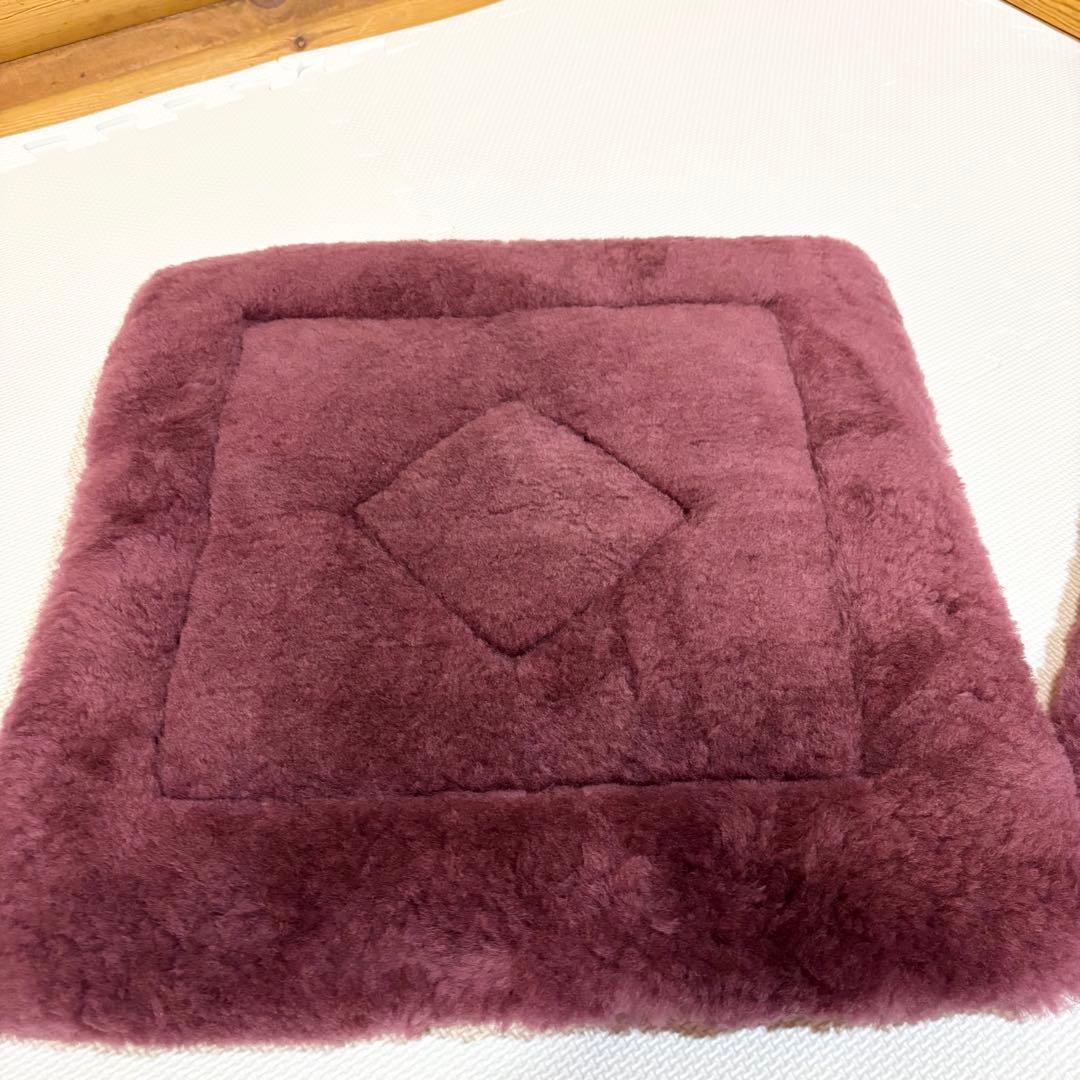 【未使用】エクセルヒューマン ExcelHuman ムートン 座布団 2枚セット