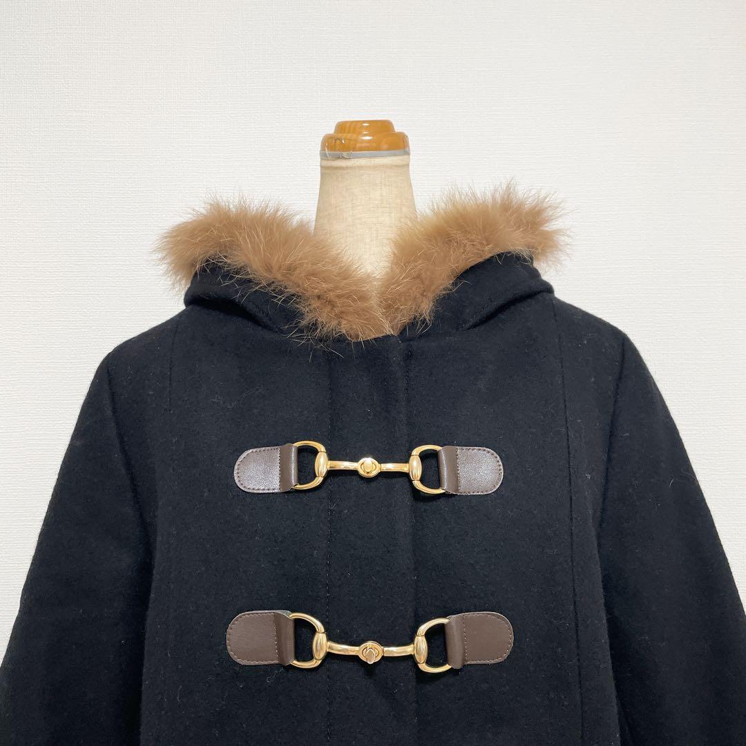 ef-de エフデ フォクスファーコート 黒 大きいサイズ 秋冬 上品素敵