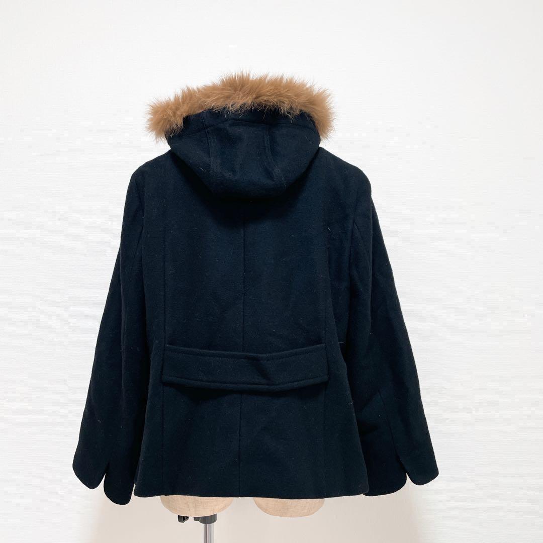 ef-de エフデ フォクスファーコート 黒 大きいサイズ 秋冬 上品素敵