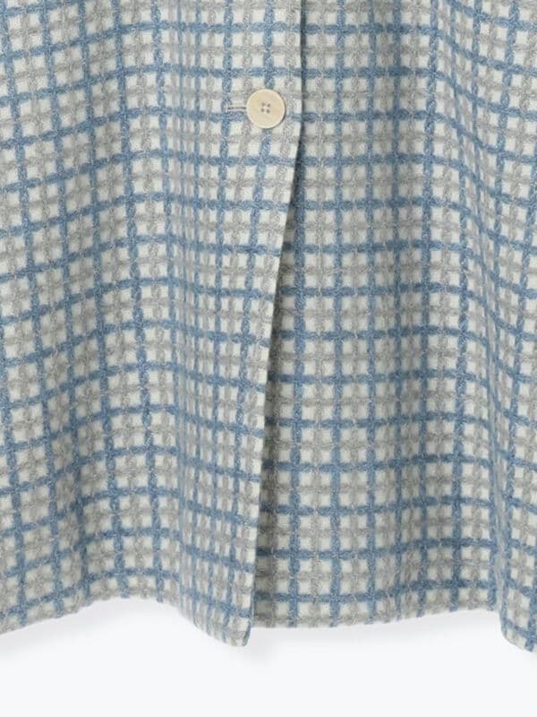 最終値下げ ツハルバイサマンサモスモス 尾州ウール ジャカード柄コート ブルー