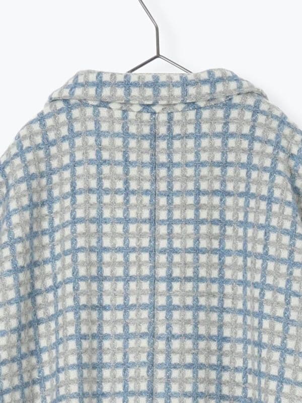 最終値下げ ツハルバイサマンサモスモス 尾州ウール ジャカード柄コート ブルー