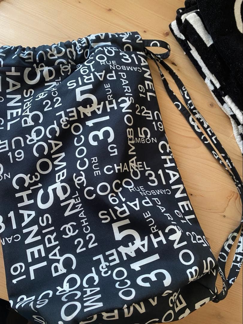 シャネル　タオル　ビーチタオル　ブランケット　ブラック