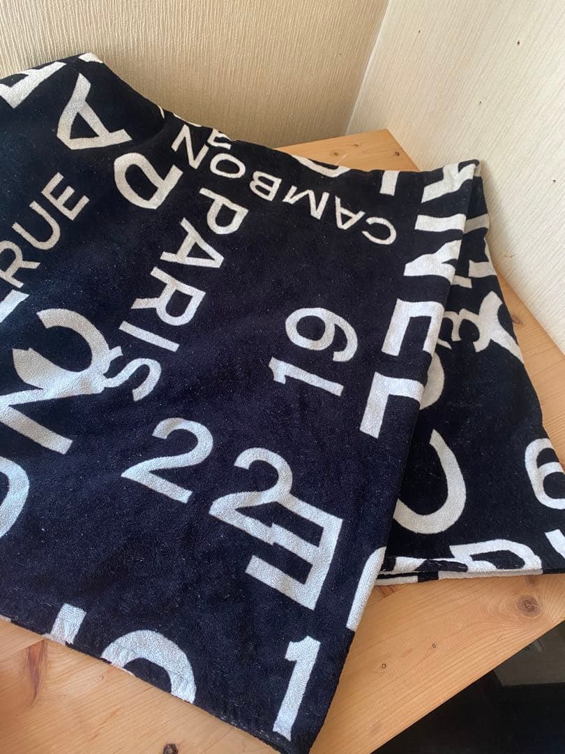 シャネル　タオル　ビーチタオル　ブランケット　ブラック