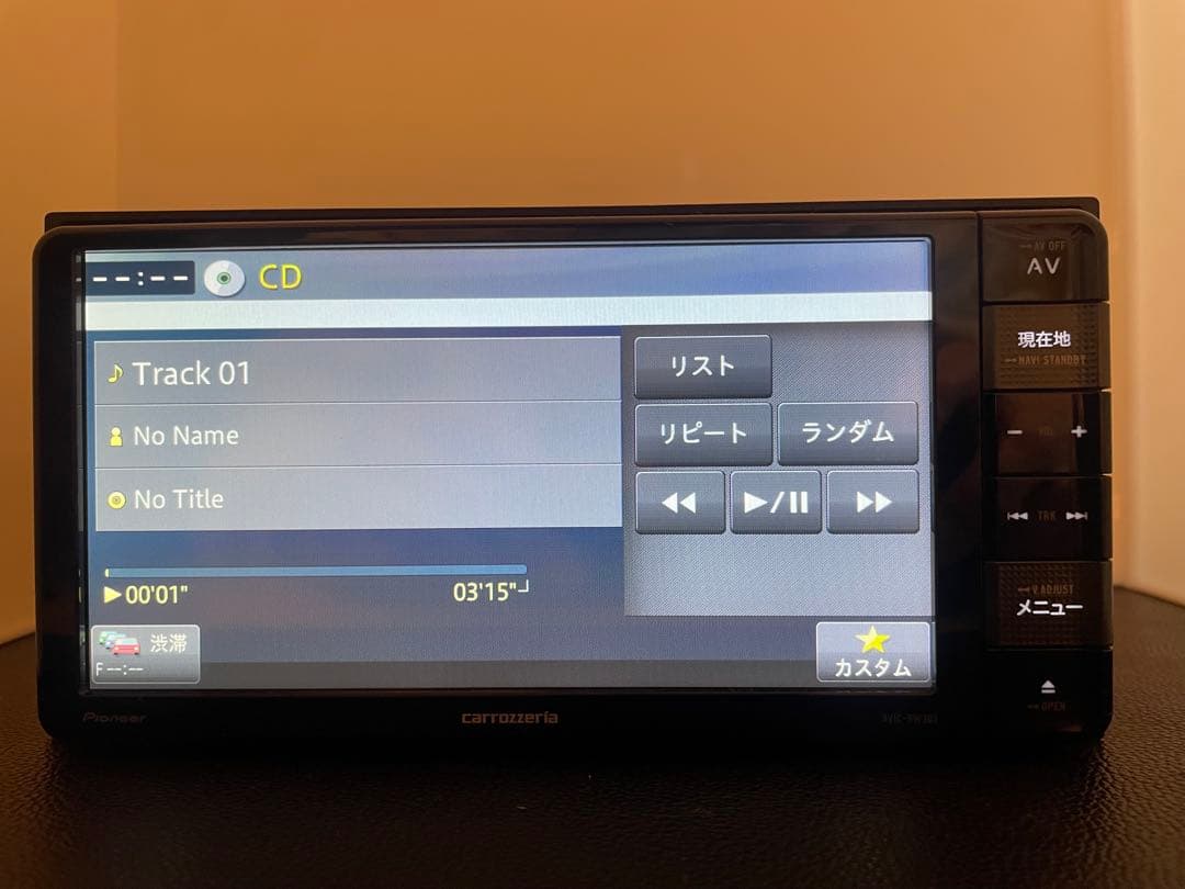 最新地図楽ナビAVIC-RW303中古200mm7Ｖ型ワンセグTV最新オービス