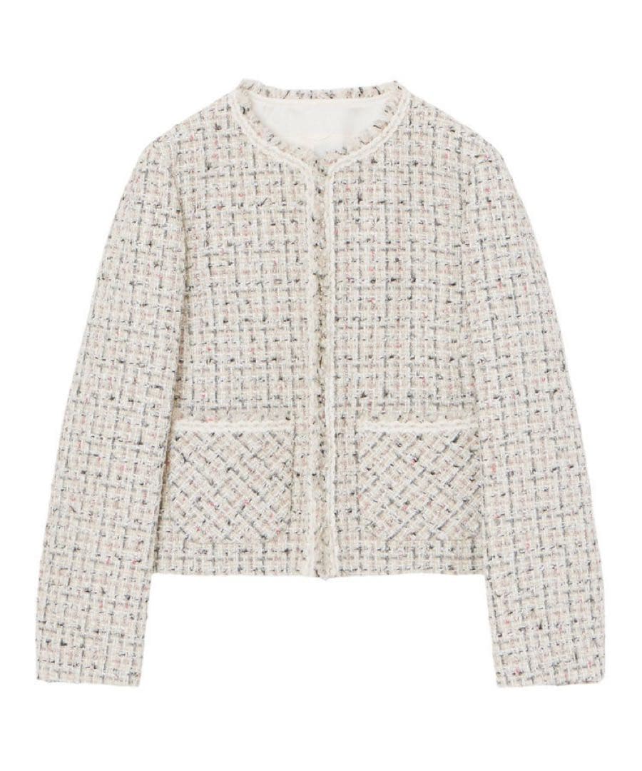 ANAYI アナイ ツイード ノーカラージャケット38