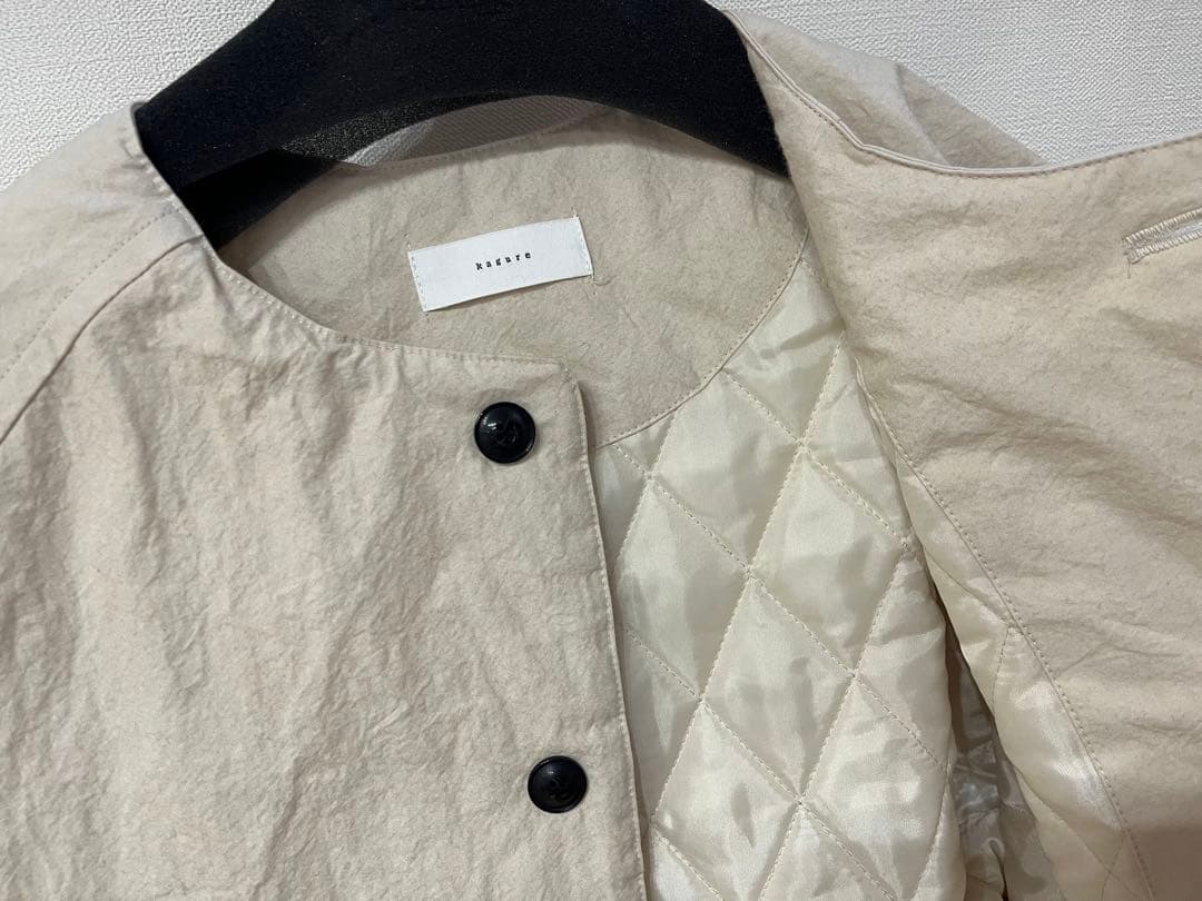 かぐれ ノーカラージャケットQuilted short coat 中綿 コート