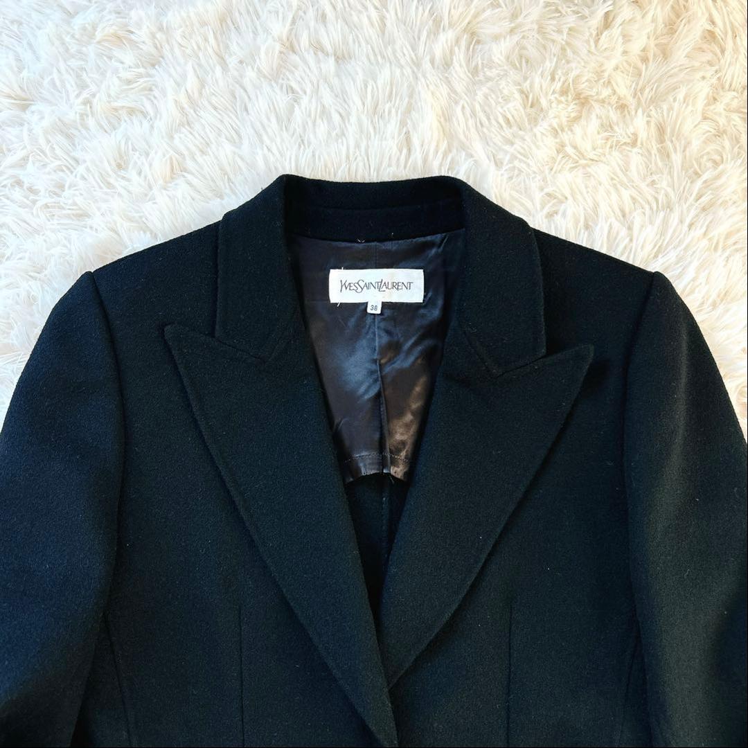 イブサンローラン　ウールカシミヤダブルフェイスジャケット　YSL刻印ボタン