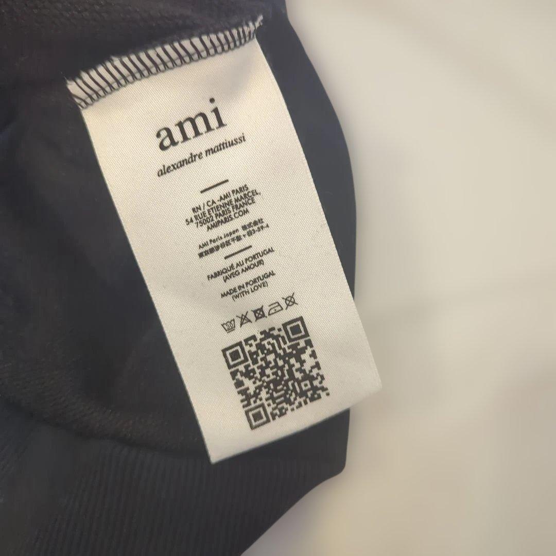 【新品】AMI PARIS フルジップパーカー　黒　Sサイズ　QR認証確認済