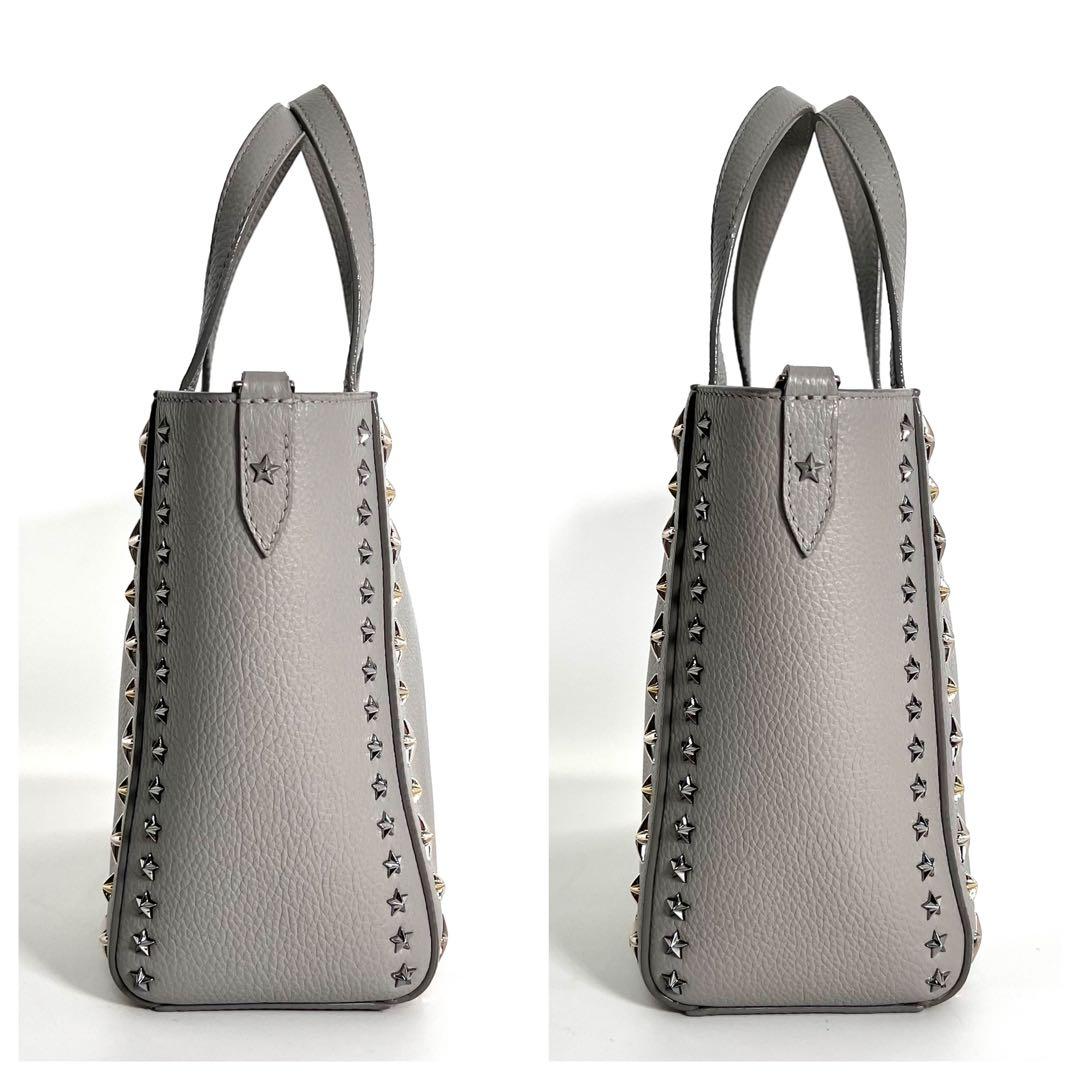 ほぼ未使用 ジミーチュウ ペガシ ショルダーバッグ 2way グレー スタッズ