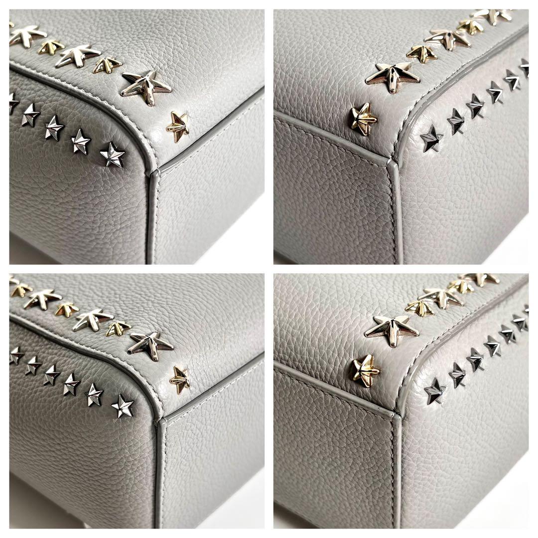 ほぼ未使用 ジミーチュウ ペガシ ショルダーバッグ 2way グレー スタッズ