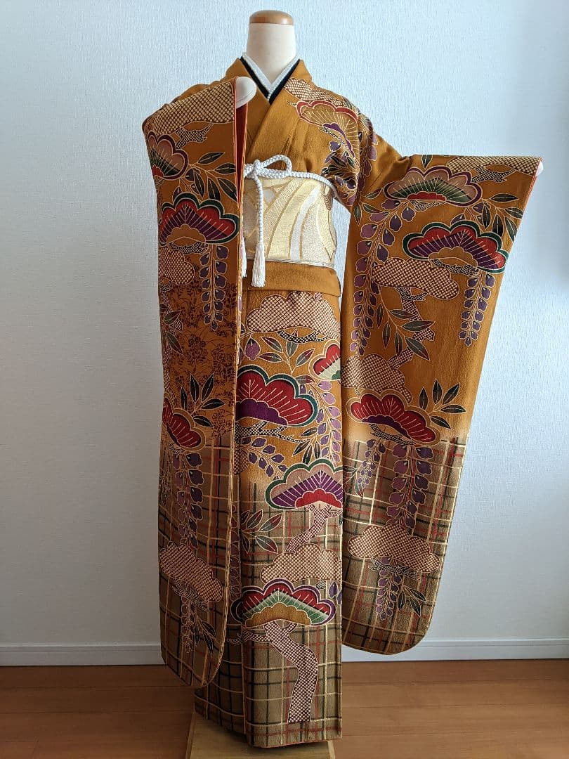 ◉美品 豪華お振り袖【松文 金彩 京都 正絹】成人式・結婚式