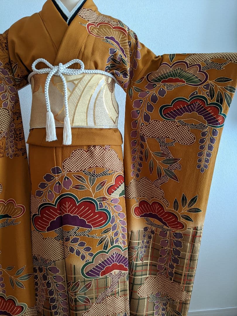 ◉美品 豪華お振り袖【松文 金彩 京都 正絹】成人式・結婚式