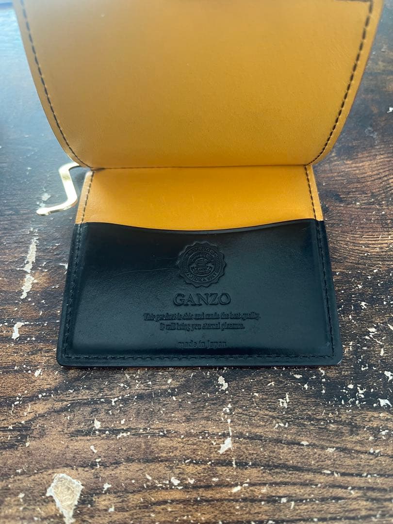 【美品】ガンゾ シェルコードバン2 マネークリップ ブラック