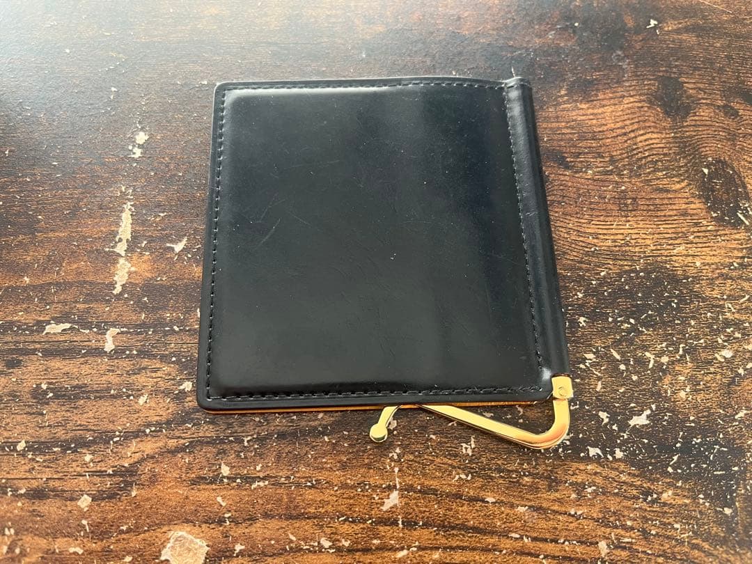 【美品】ガンゾ シェルコードバン2 マネークリップ ブラック