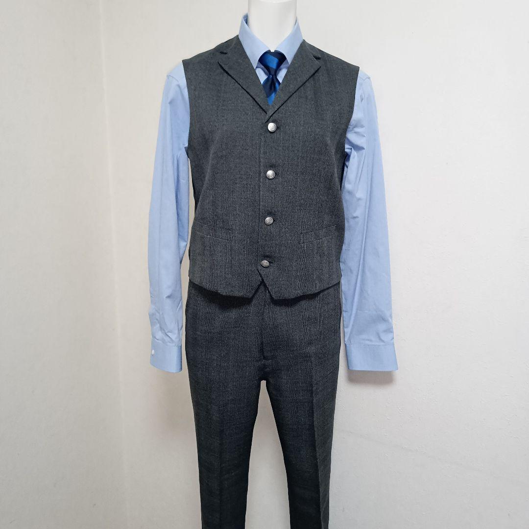 170 ワンダーファクトリー ベスト付 卒業式フォーマルスーツ グレー　卒服