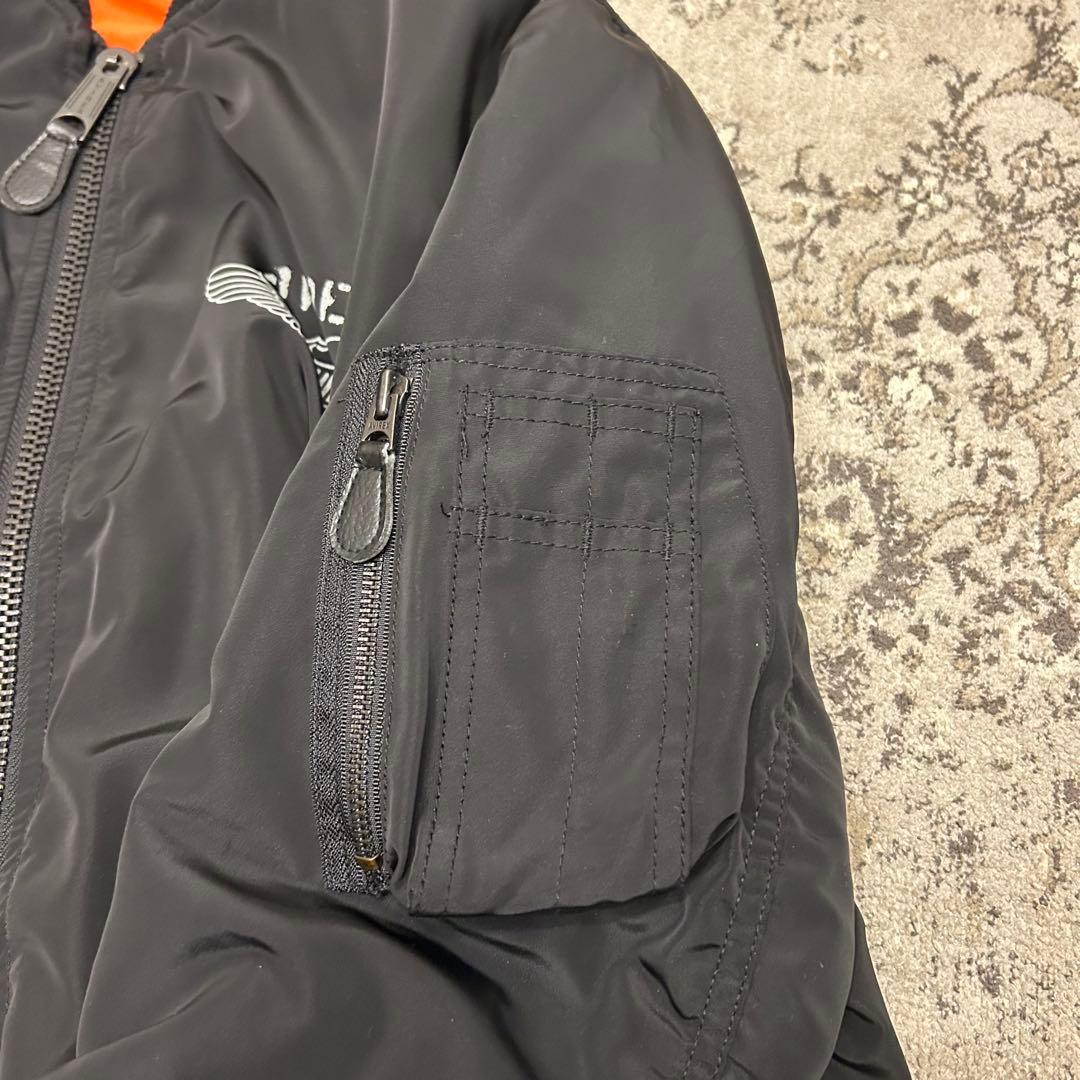 AVIREX ブラック MA-1 フライトジャケットL リバーシブル 縦ステッチ