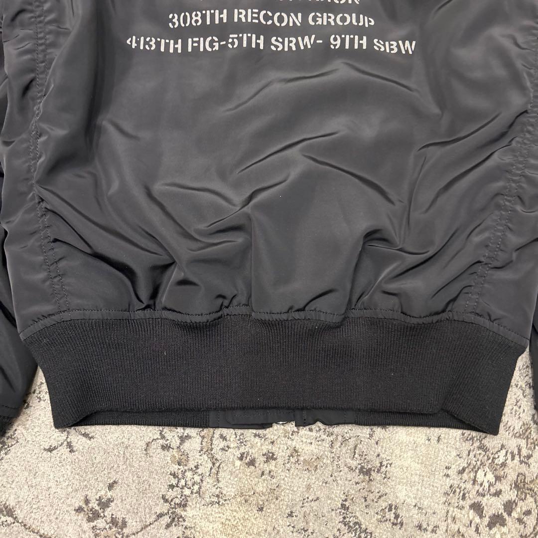 AVIREX ブラック MA-1 フライトジャケットL リバーシブル 縦ステッチ