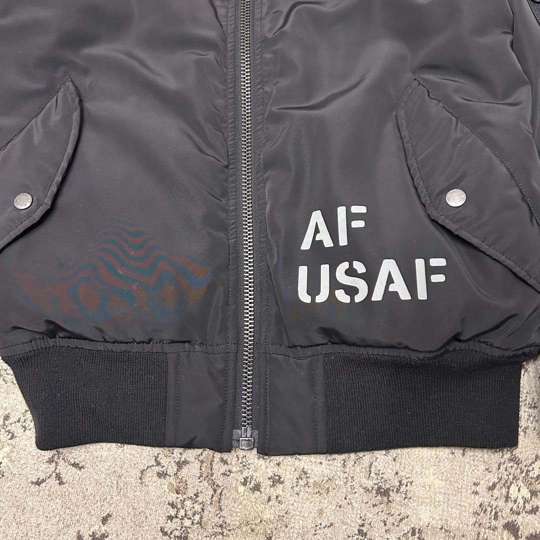 AVIREX ブラック MA-1 フライトジャケットL リバーシブル 縦ステッチ