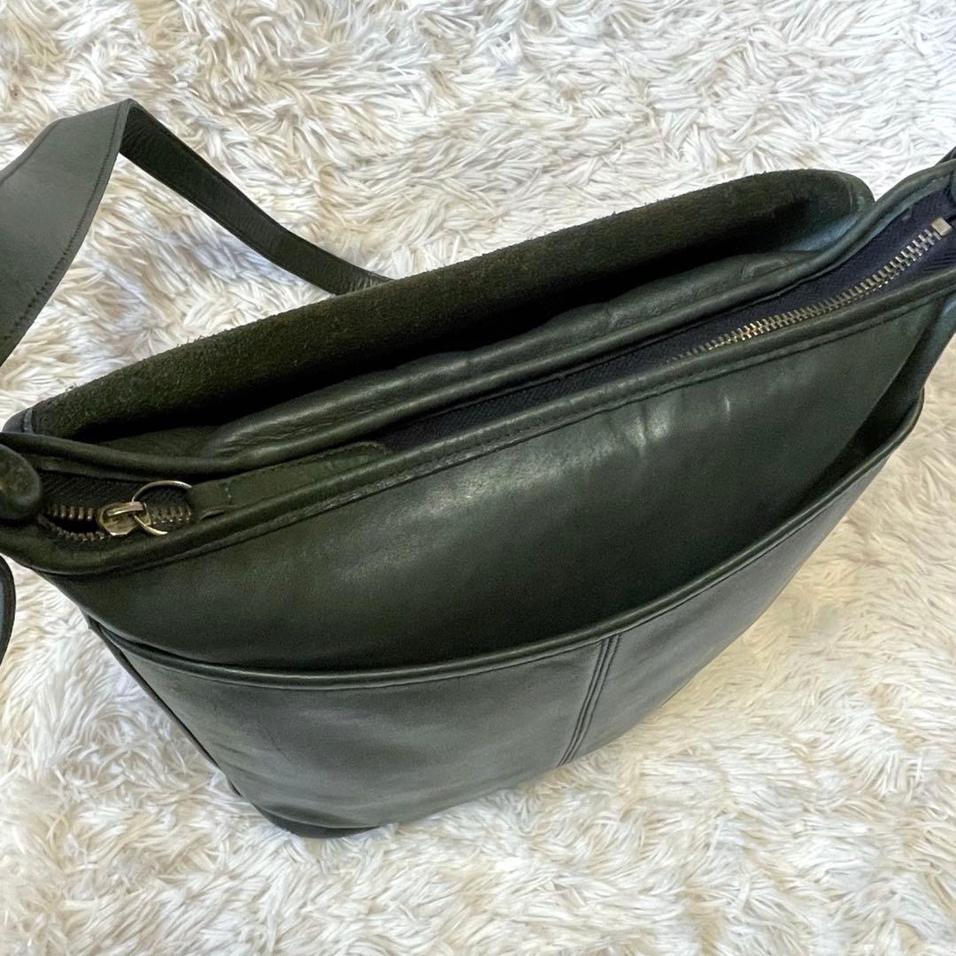 希少 80s✨ USA製 オールド コーチ ショルダーバッグ グリーン フラップ