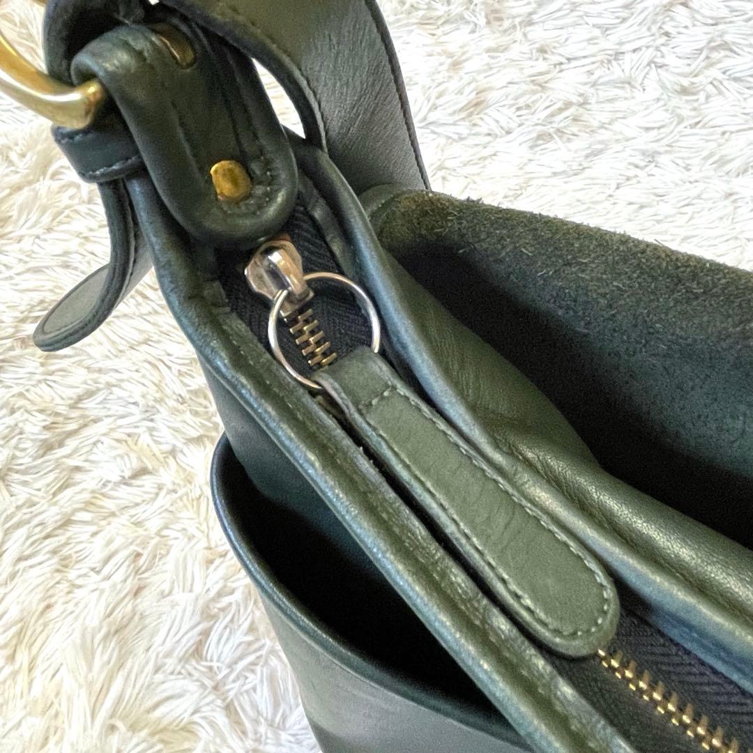 希少 80s✨ USA製 オールド コーチ ショルダーバッグ グリーン フラップ