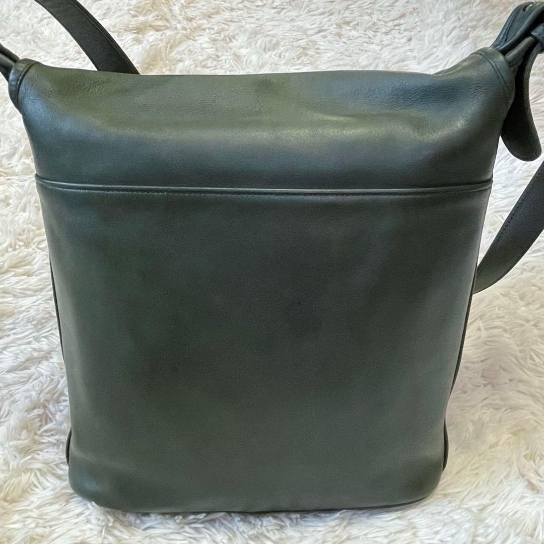 希少 80s✨ USA製 オールド コーチ ショルダーバッグ グリーン フラップ