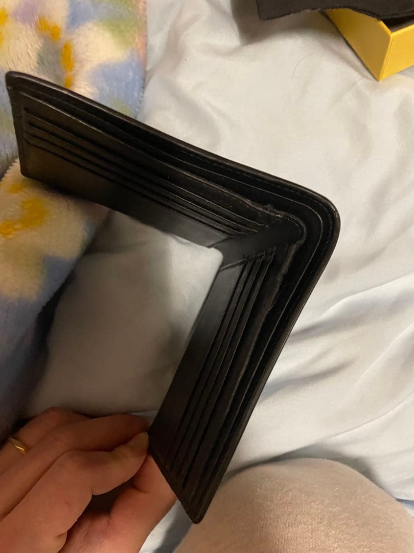 Fendi 二つ折り財布 黒 レザー モンスターアイデザイン