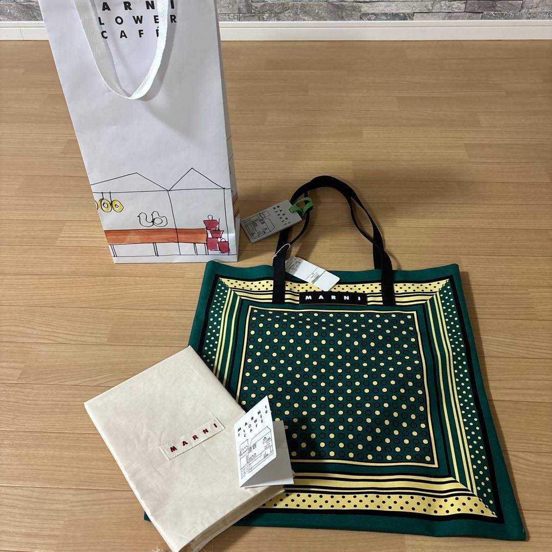MARNI バンダナトート グリーンドット マルニ トートバッグ バンダナ★