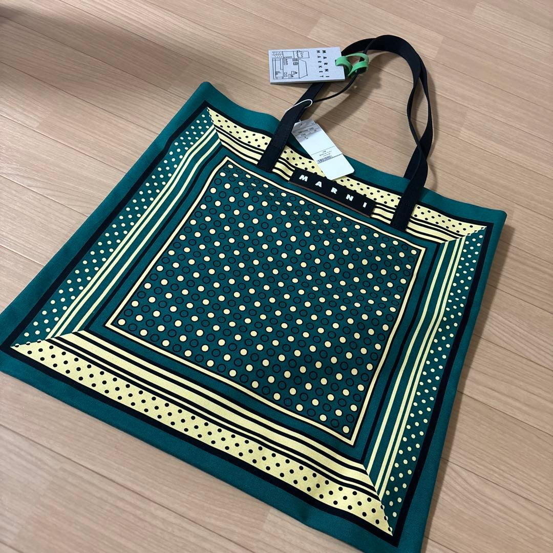 MARNI バンダナトート グリーンドット マルニ トートバッグ バンダナ★