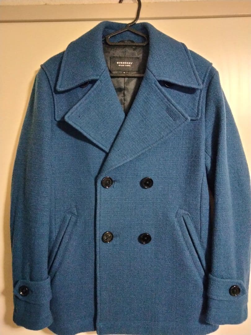 BURBERRY BLACK LABEL Pコート ウール ブルー M
